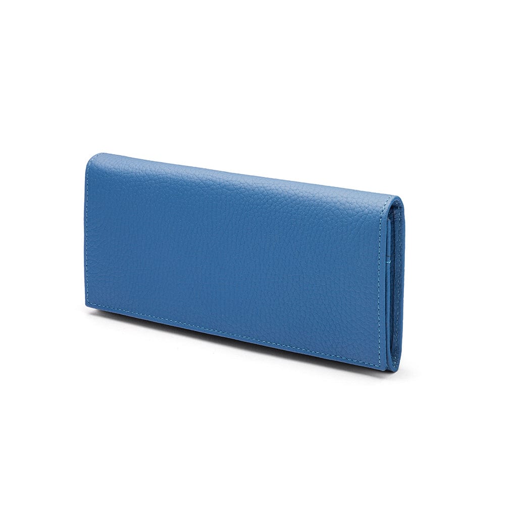 Leather Mayfair concertina purse, cobalt, front