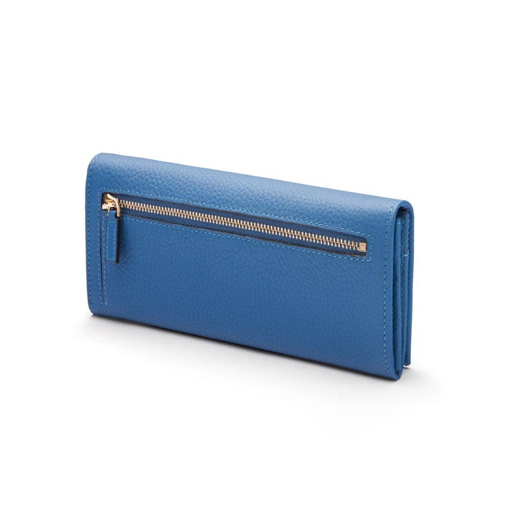 Leather Mayfair concertina purse, cobalt, back