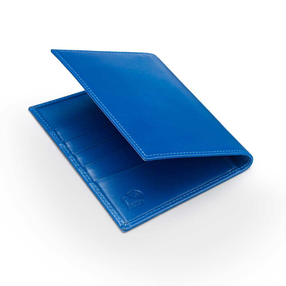 RFID Leather Passport Holder,  Cobalt, back