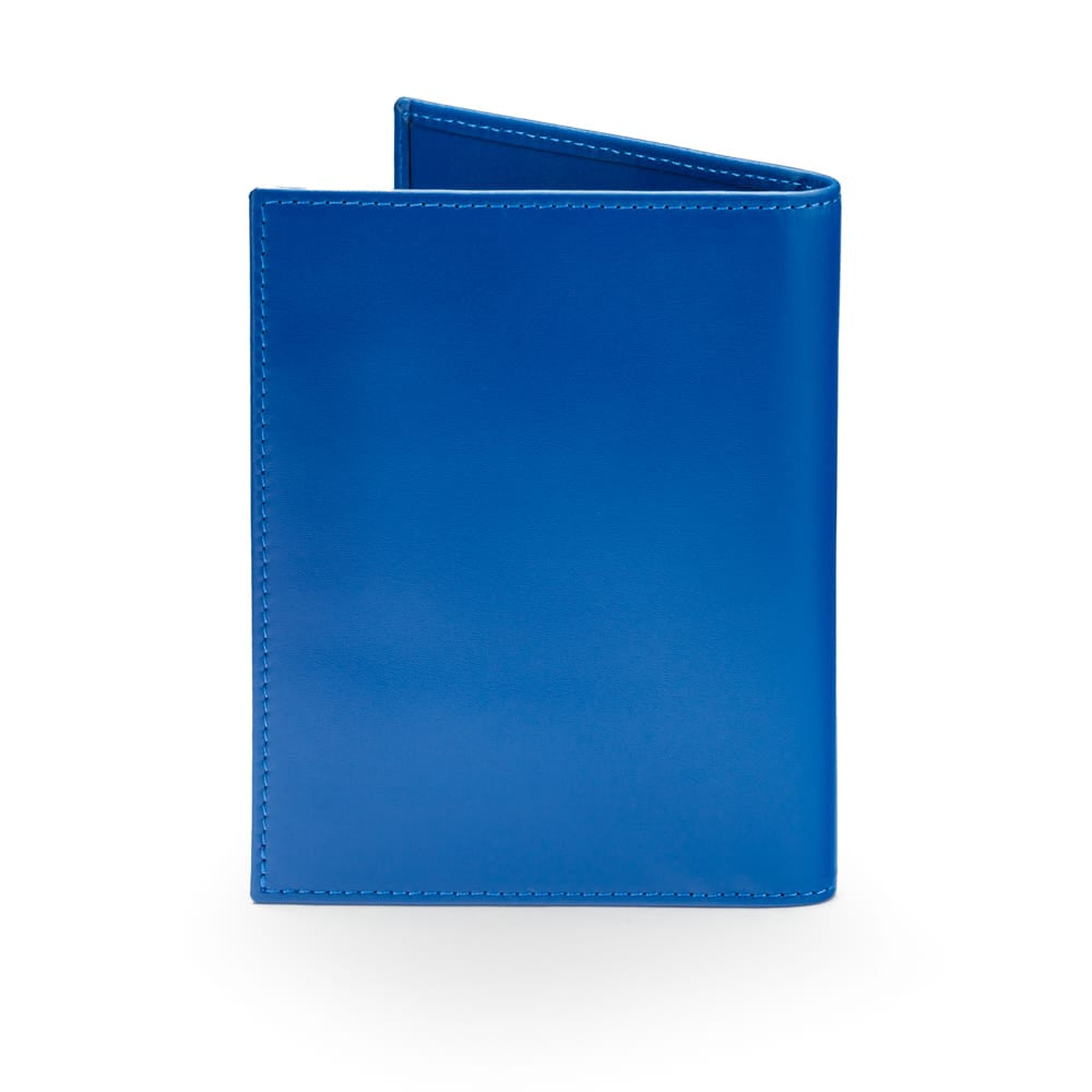 RFID Leather Passport Holder,  Cobalt, back view