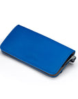 Slim Leather Glasses Lens Cover with Magnetic Closure, Cobalt, front