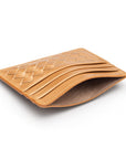 Flat woven leather card holder, copper, inside