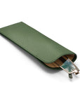 Large leather glasses case, dark green, front