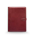 Leather conference folder, dark tan, front