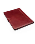 Leather conference folder, dark tan, back