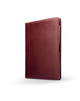 A4 leather document folder, dark tan, front