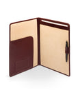 A4 leather document folder, dark tan, inside