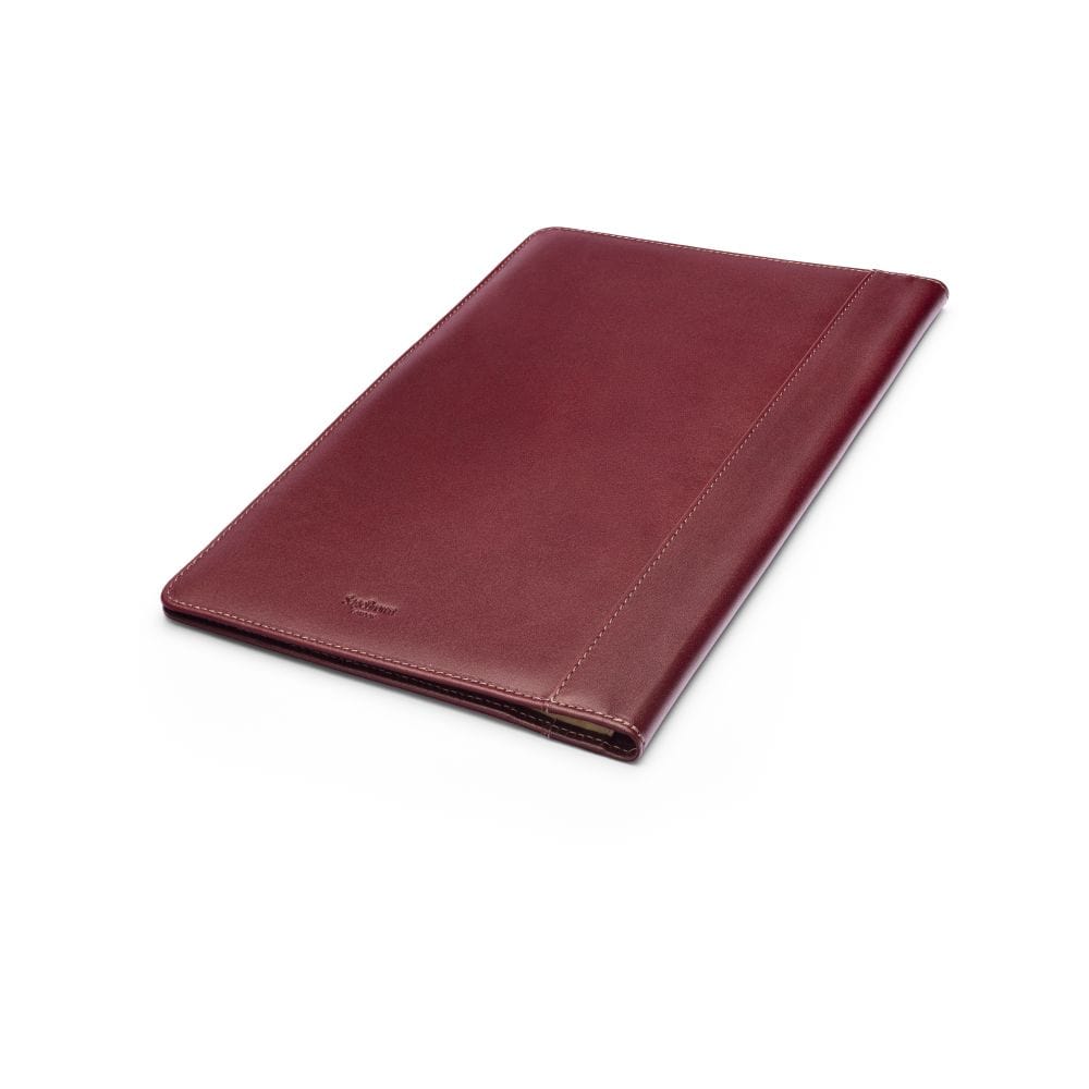 A4 leather document folder, dark tan, back