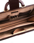 Gladstone doctor's briefcase, dark tan, inside