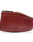 Large leather key case, dark tan, back