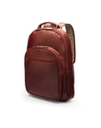 Men's leather 15" laptop backpack, dark tan, side