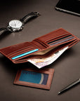 Leather 2 in 1 Wallet - Dark Tan