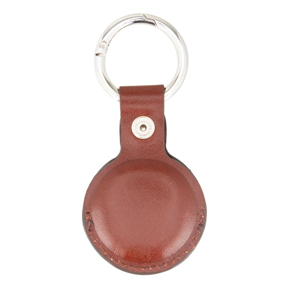 Leather air tag holder, tan, back