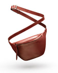 Leather Bum Bag For Men - Dark Tan