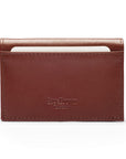 Leather business card holder, dark tan, back