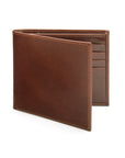 RFID leather wallet for men, dark tan, front