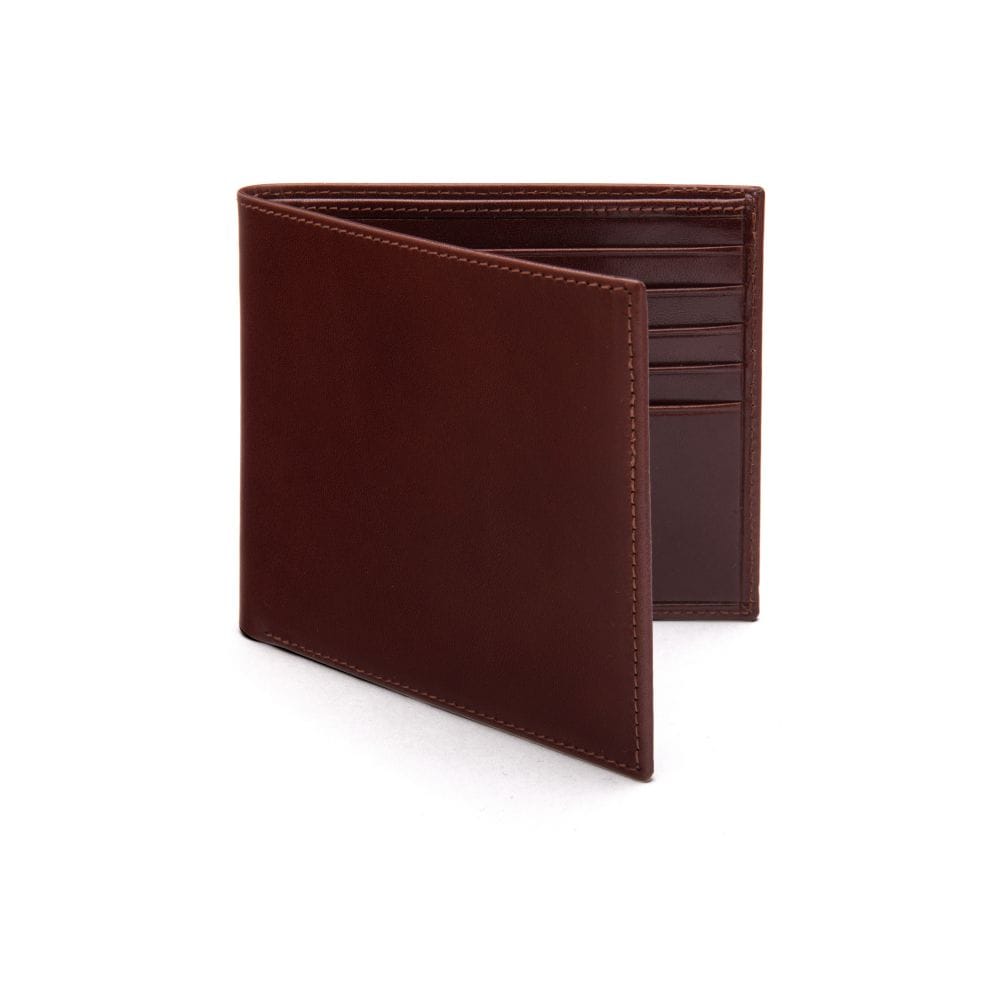 Men's RFID wallet with 10 CC, dark tan, front