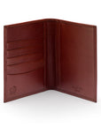 RFID leather passport holder, dark tan, inside