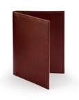 RFID leather passport holder, dark tan, front