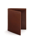 RFID leather wallet with ID, 9 CC, dark tan, front