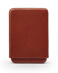 Pull apart business card holder, dark tan, front