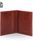 Slim Leather Credit Card Wallet With RFID Protection - Dark Tan