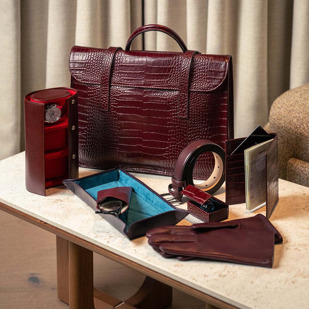 Burgundy croc edit, lifestyle