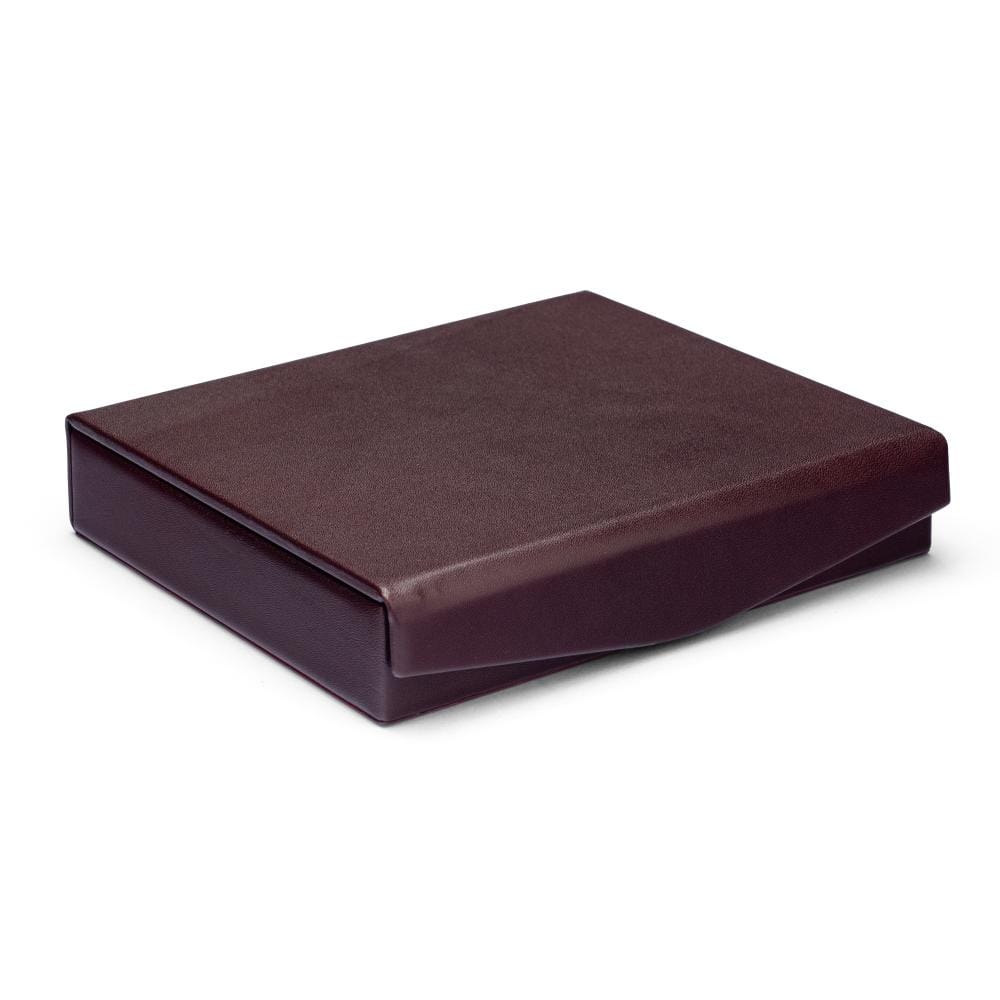Large Leather Accessory And Cufflink Box, Brown With Lime, front