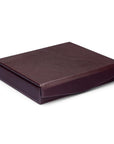 Large Leather Accessory And Cufflink Box, Brown With Lime, front