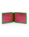 Leather Oyster card holder,emerald croc, inside