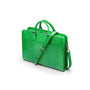 Leather Trinity 13" laptop briefcase, emerald croc, side