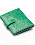 Mini leather passport photo frame, emerald green, 60 x 40mm, back