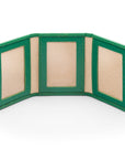 Mini leather trifold photo frame, green, 60 x 40mm, inside