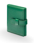 Mini leather trifold photo frame, green, 60 x 40mm, front