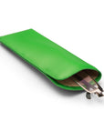 Large leather glasses case, soft emerald, inside