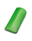 Large leather glasses case, soft emerald, front