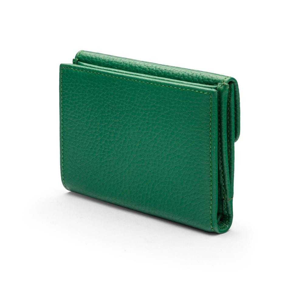 RFID leather purse, emerald, front