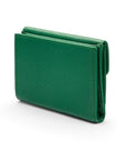 RFID leather purse, emerald, front