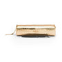 Leather pencil case, gold croc, front