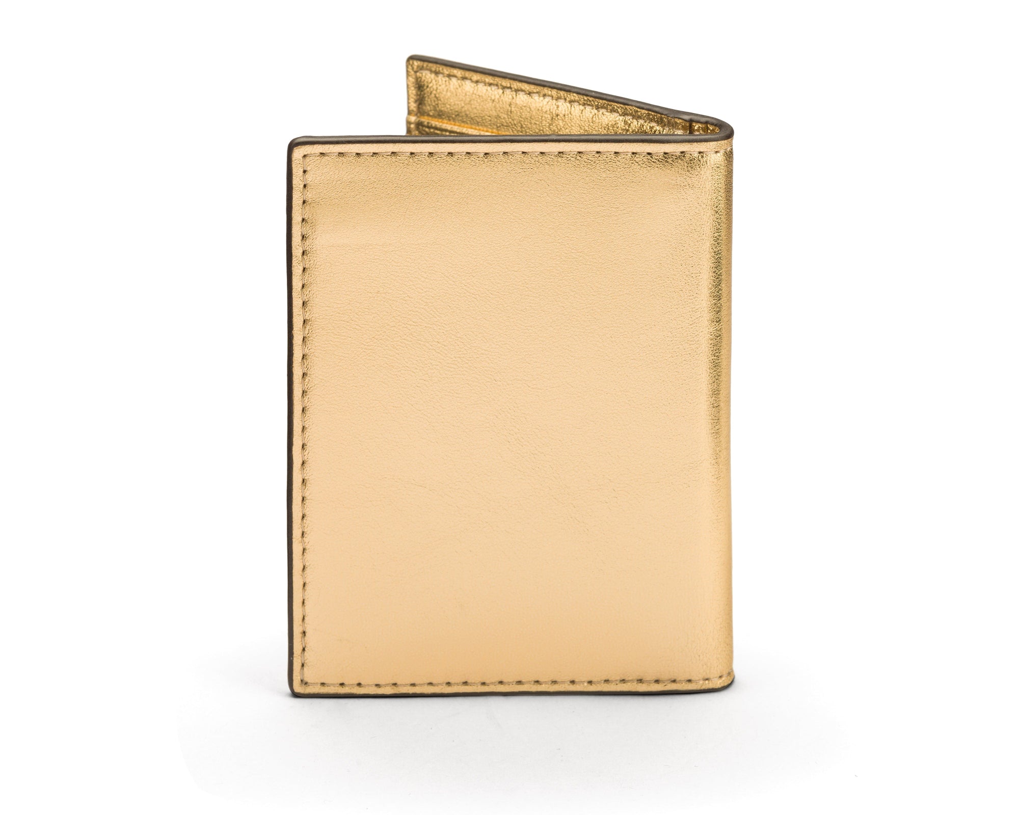 RFID Credit Card Wallet in gold leather, back