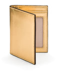 RFID Credit Card Wallet in gold leather, front