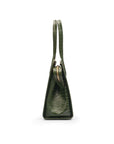 Ladies' leather 15" laptop handbag, green croc, side