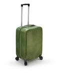 Small leather suitcase, green croc, side