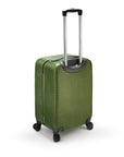 Small leather suitcase, green croc, with telescopic handle