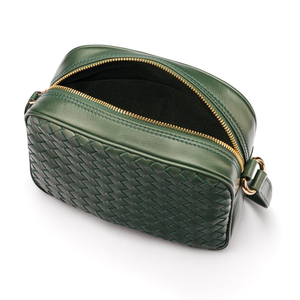 Ivy woven camera bag, green, interior