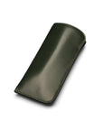 Large leather glasses case, soft green, front