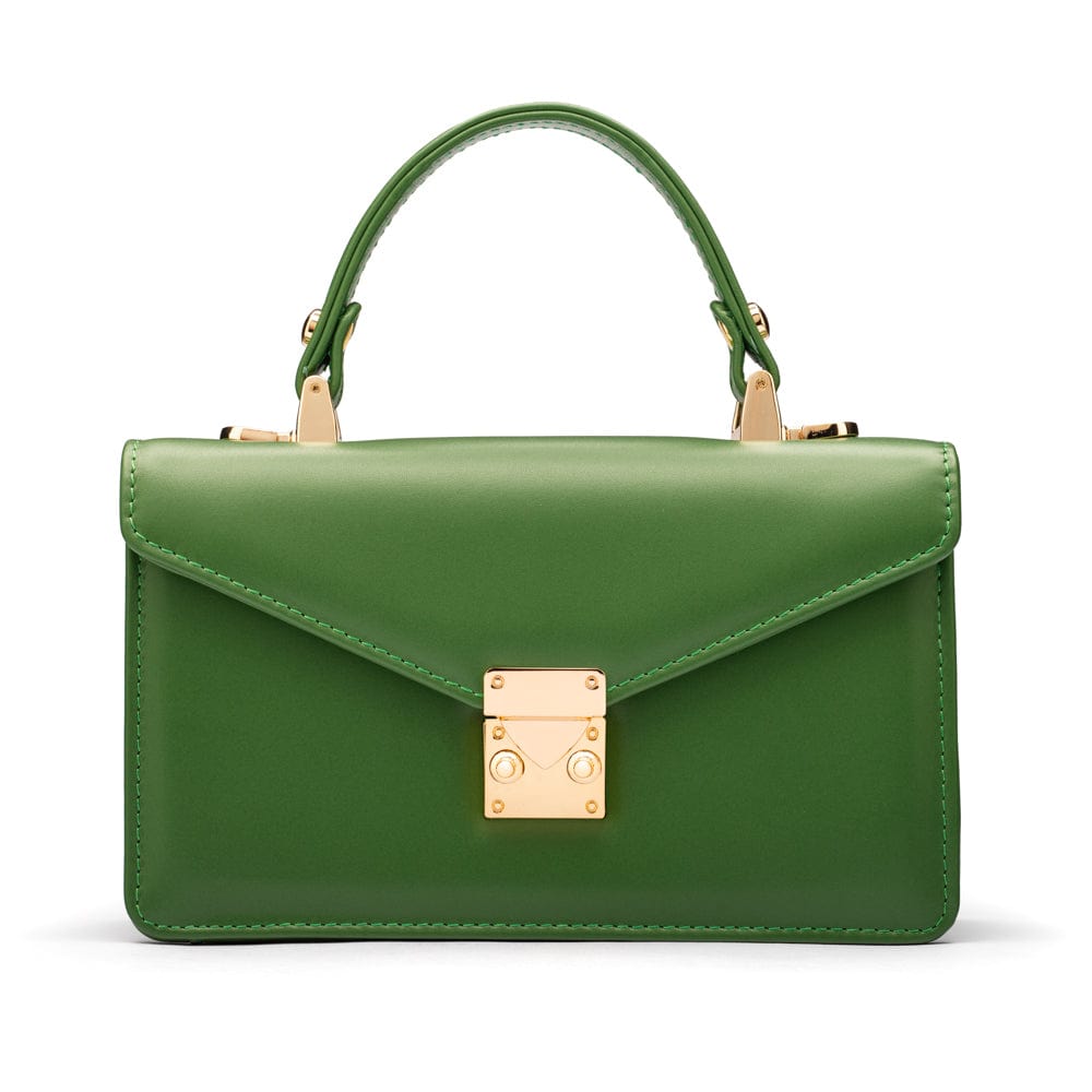 Maya top handle bag, green, front