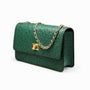 Mini Julia bag, green ostrich, side