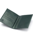RFID Leather Passport Holder, Green, open