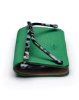 Slim Leather Glasses Lens Cover with Magnetic Closure, Emerald, side
